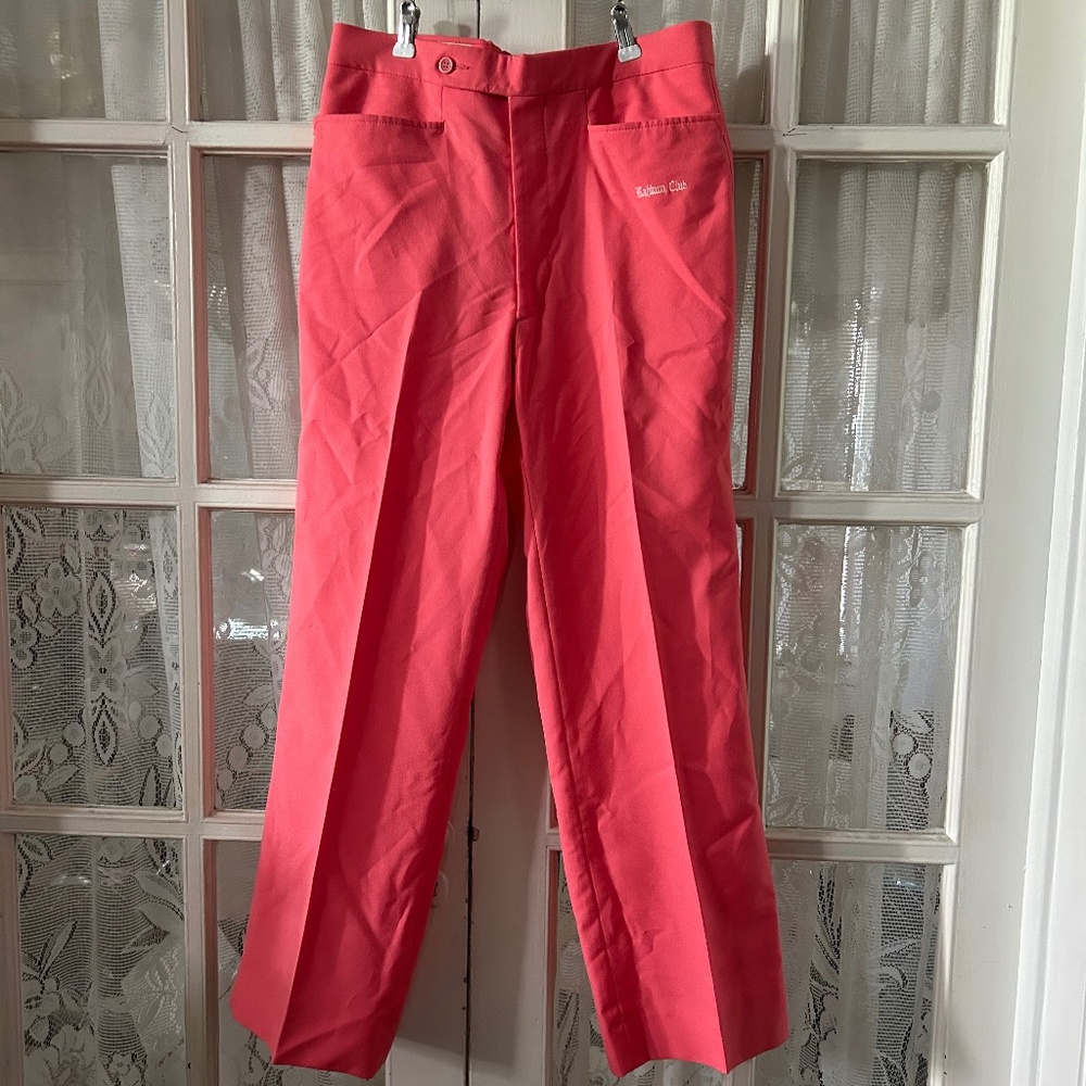 Vintage Aureus Men’s Gold Trousers Pants Salmon Pink Dark Orange 32X29